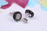 10 mm Round Cluster Cubic Zirconia set Earrings, Very Dressy, Made from Solid 925 Grade Sterling Silver