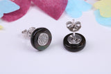 10 mm Round Cluster Cubic Zirconia set Earrings, Very Dressy, Made from Solid 925 Grade Sterling Silver