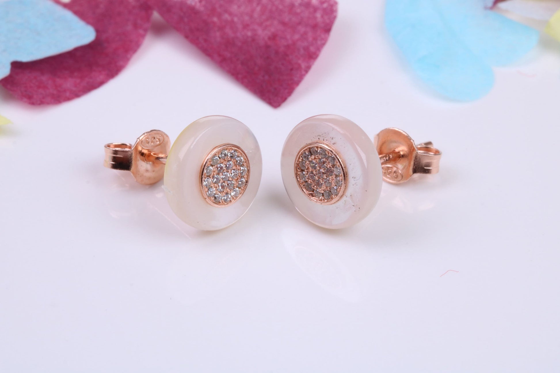10 mm Round Cluster Cubic Zirconia set Earrings, Very Dressy, Made from Solid 925 Grade Sterling Silver
