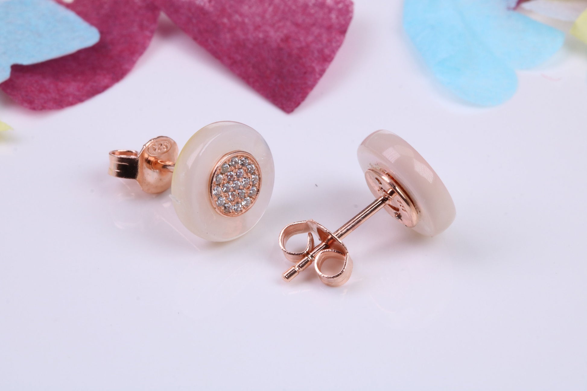 10 mm Round Cluster Cubic Zirconia set Earrings, Very Dressy, Made from Solid 925 Grade Sterling Silver