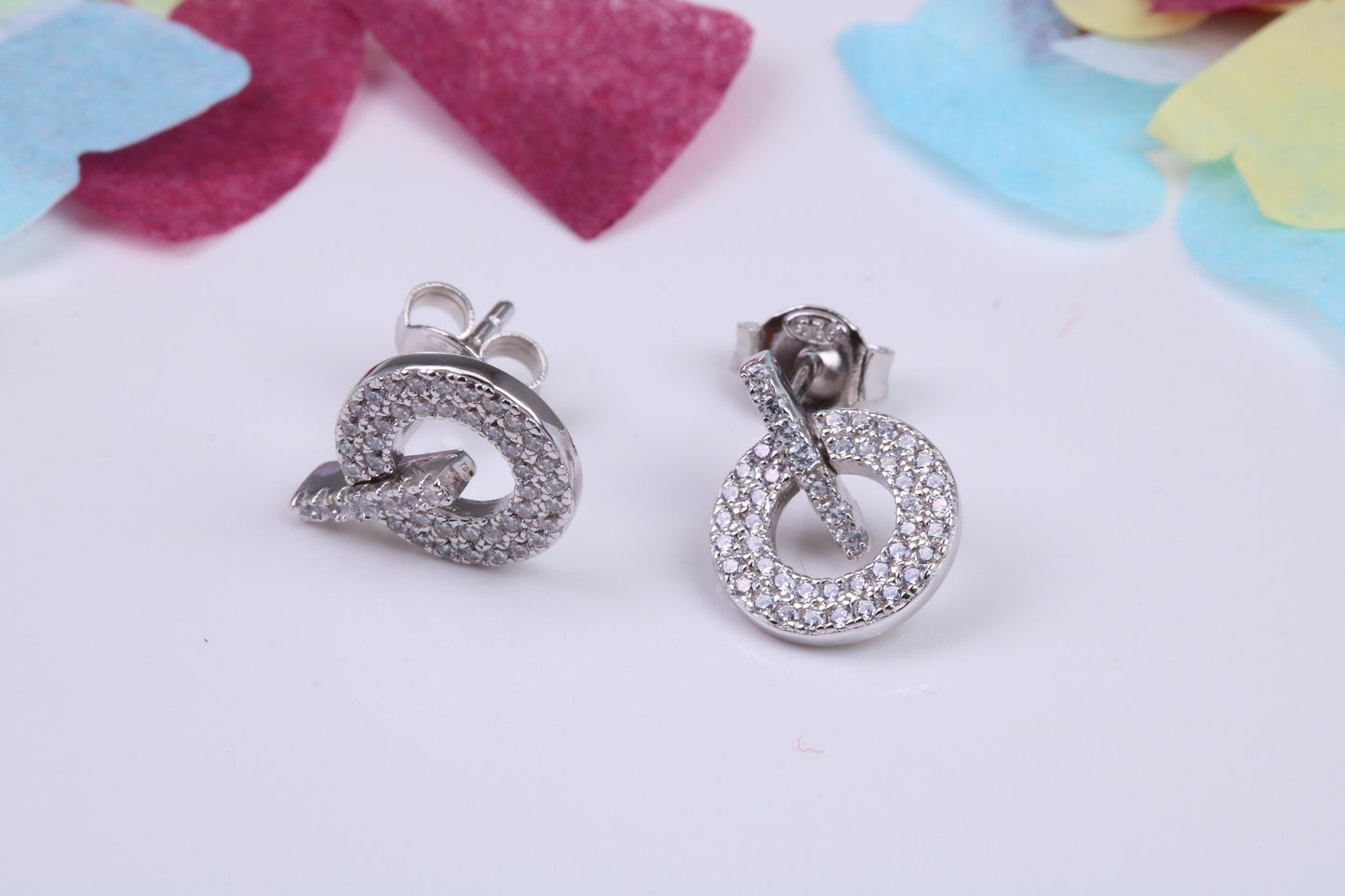 15mm Long Dropper Earrings, Cubic Zirconia set, Made from Solid 925 Grade Sterling Silver