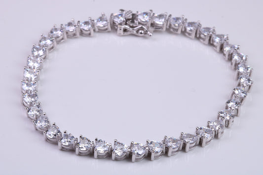 Cubic Zirconia set Tennis Bracelet, made from solid Sterling Silver