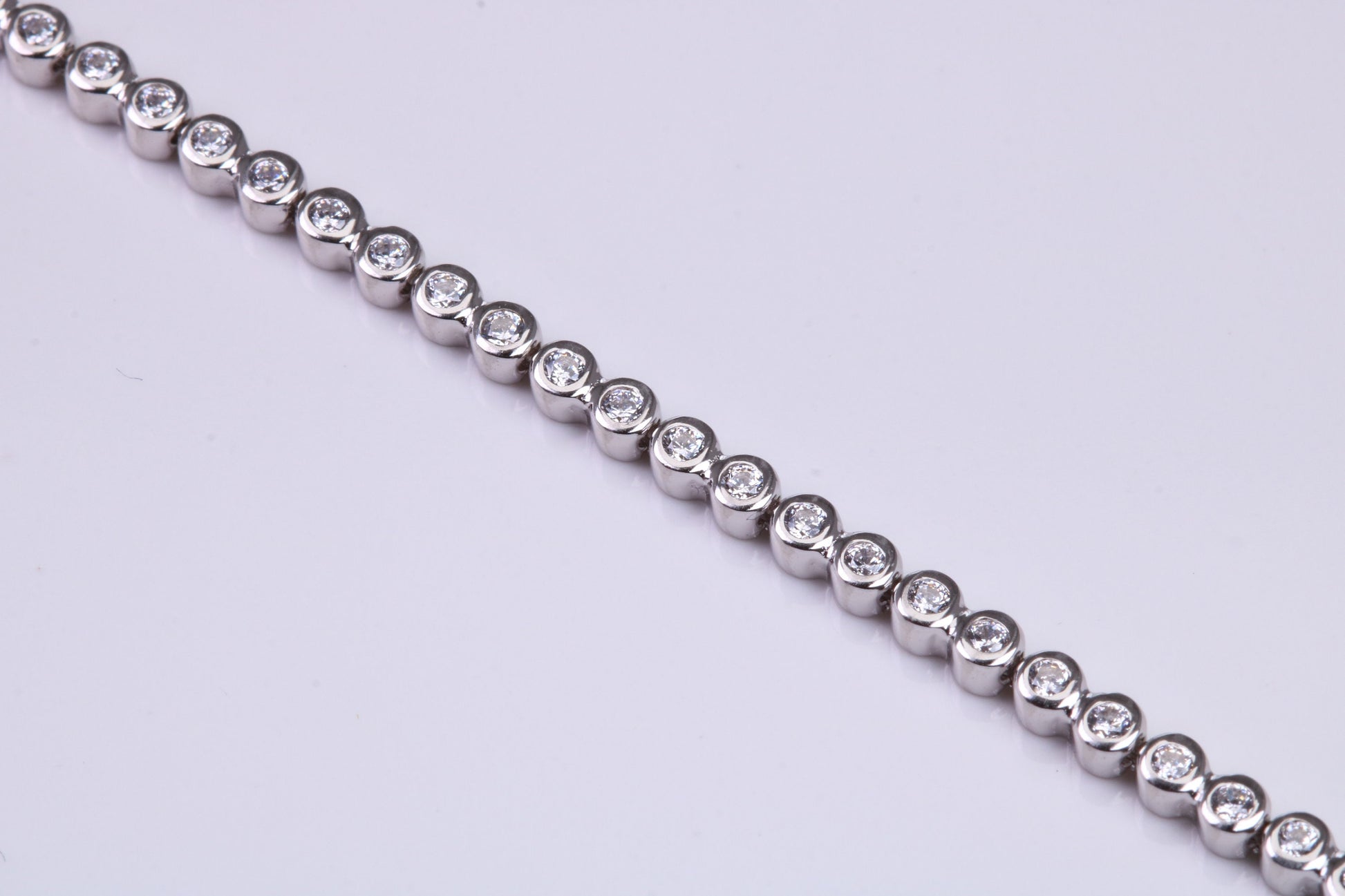 Cubic Zirconia set Tennis Bracelet, made from solid Sterling Silver