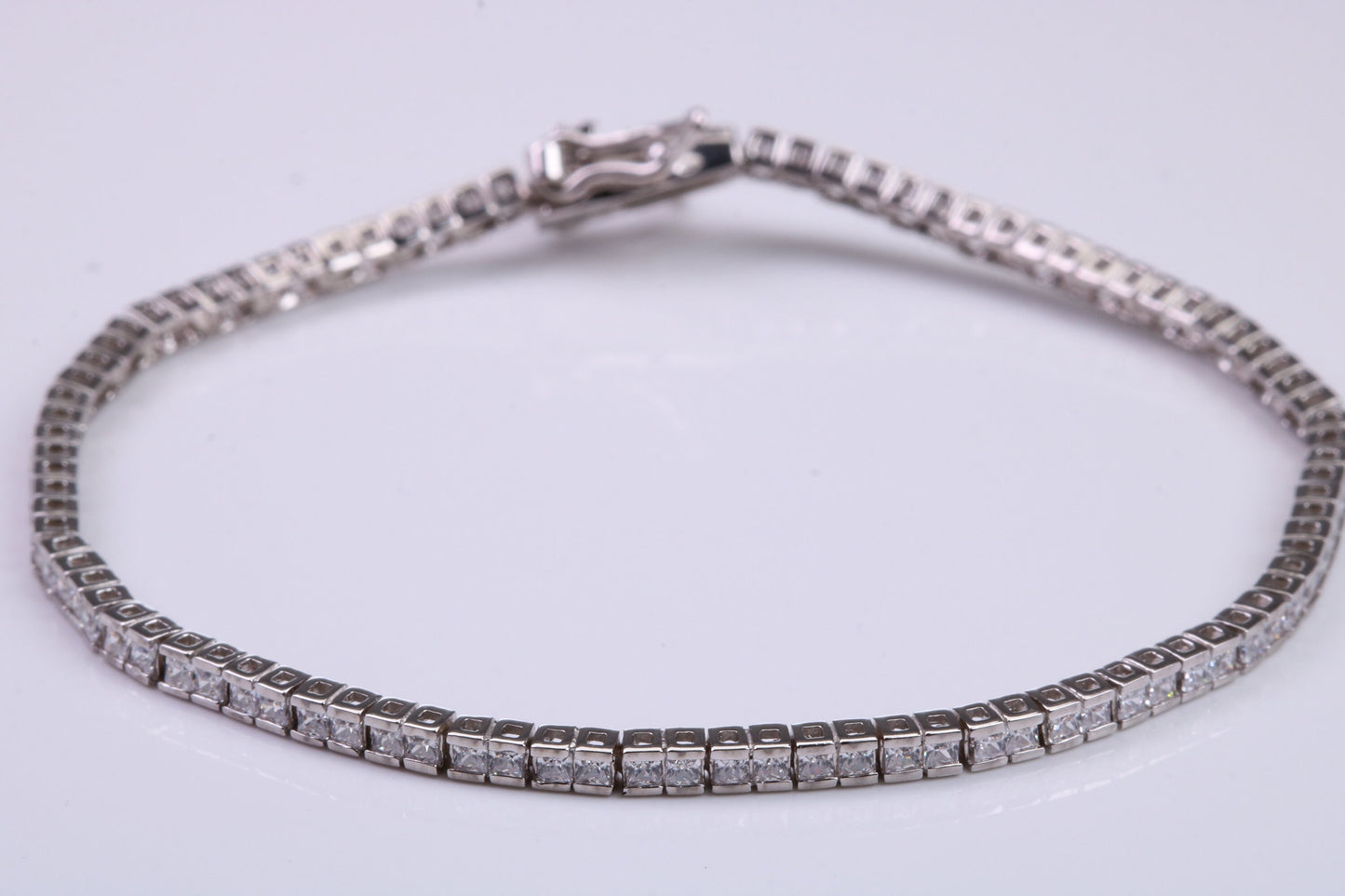 Cubic Zirconia set Tennis Bracelet, made from solid Sterling Silver