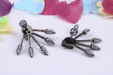 22 mm Wide Cubic Zirconia set Earrings, Very Dressy, Made from Solid 925 Grade Sterling Silver