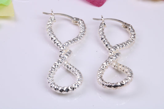 40 mm Long Dropper Earrings, Made from Solid 925 Grade Sterling Silver