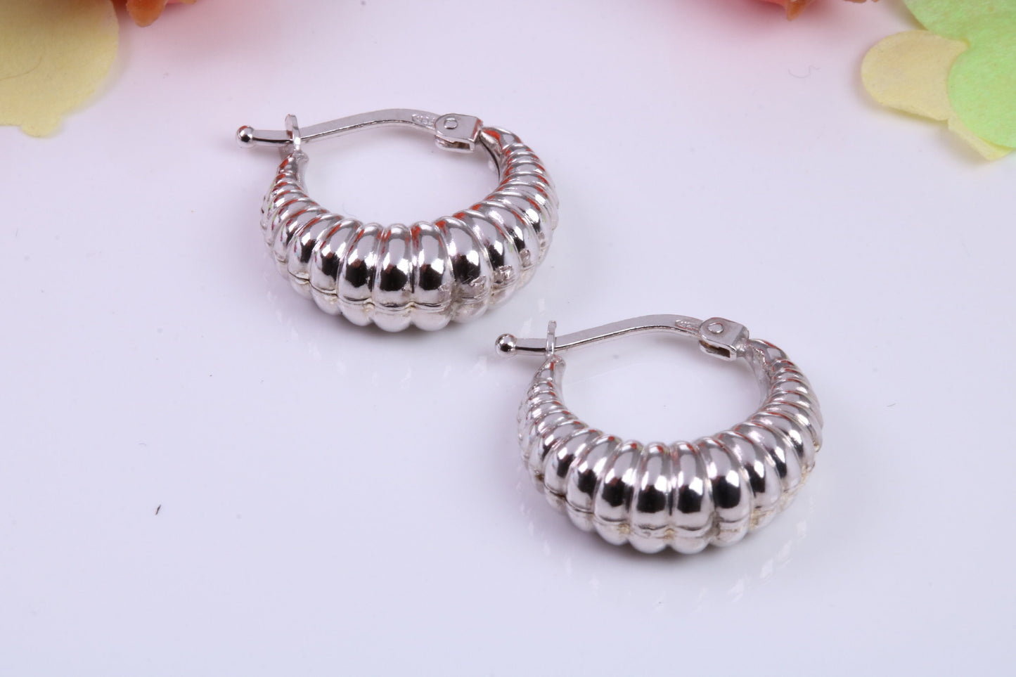 17 mm Wide Creole Hoop Earrings Made from 925 Grade Sterling Silver