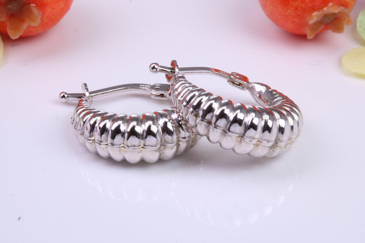 17 mm Wide Creole Hoop Earrings Made from 925 Grade Sterling Silver