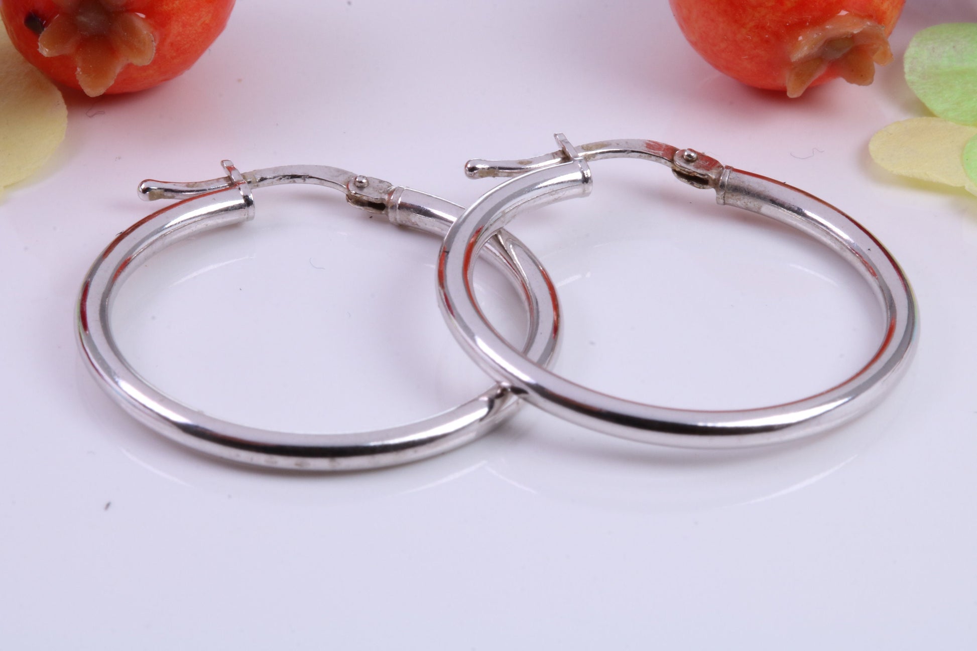 25 mm Round Creole Hoop Earrings Made from 925 Grade Sterling Silver