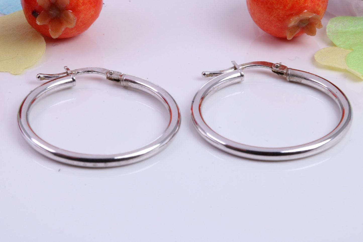 25 mm Round Creole Hoop Earrings Made from 925 Grade Sterling Silver