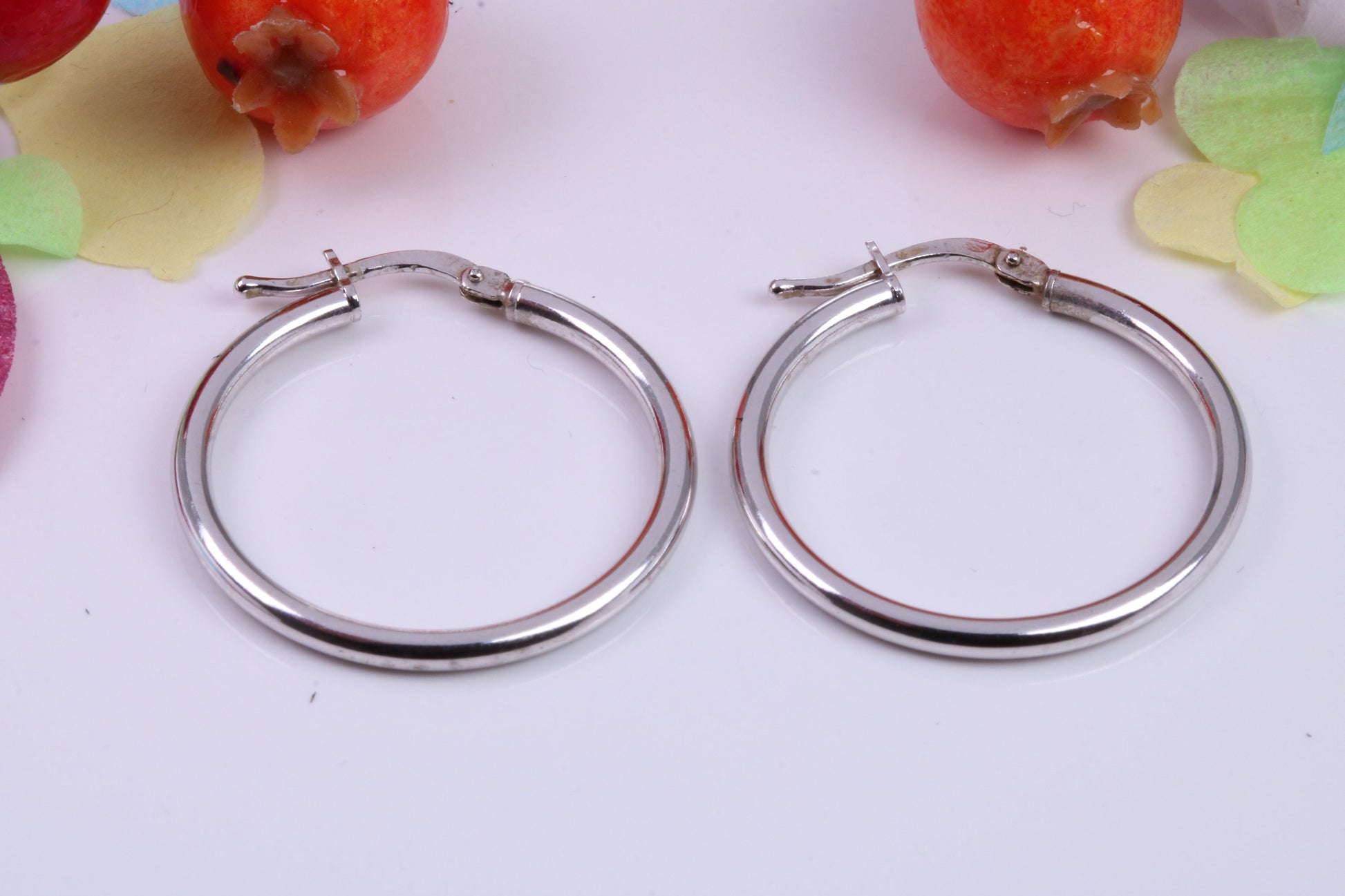 25 mm Round Creole Hoop Earrings Made from 925 Grade Sterling Silver