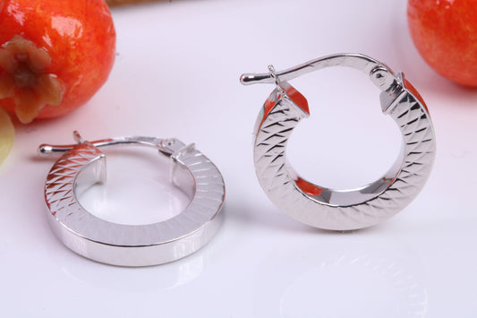 16 mm Round Creole Hoop Earrings Made from 925 Grade Sterling Silver