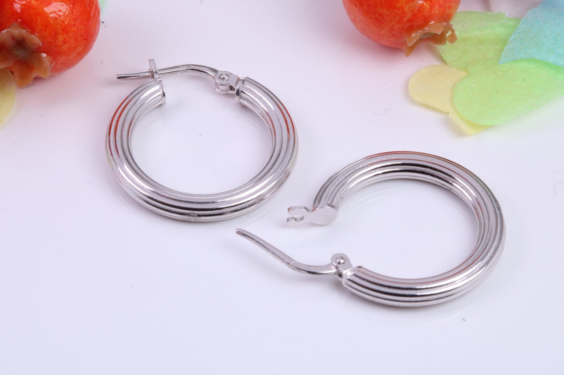 17 mm Round Creole Hoop Earrings Made from 925 Grade Sterling Silver