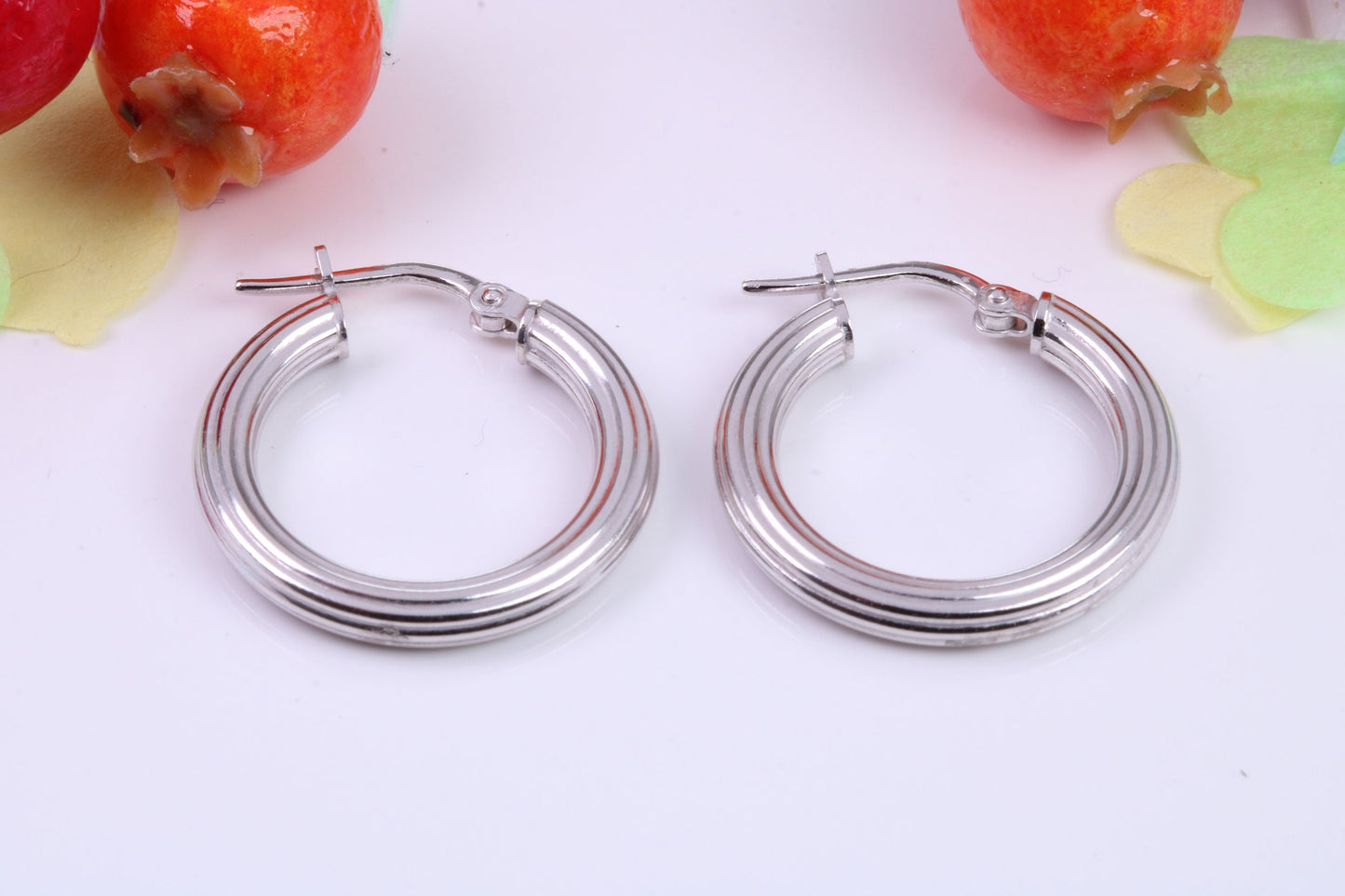 17 mm Round Creole Hoop Earrings Made from 925 Grade Sterling Silver