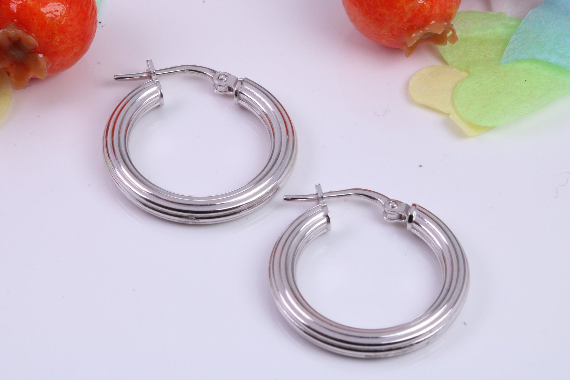 17 mm Round Creole Hoop Earrings Made from 925 Grade Sterling Silver