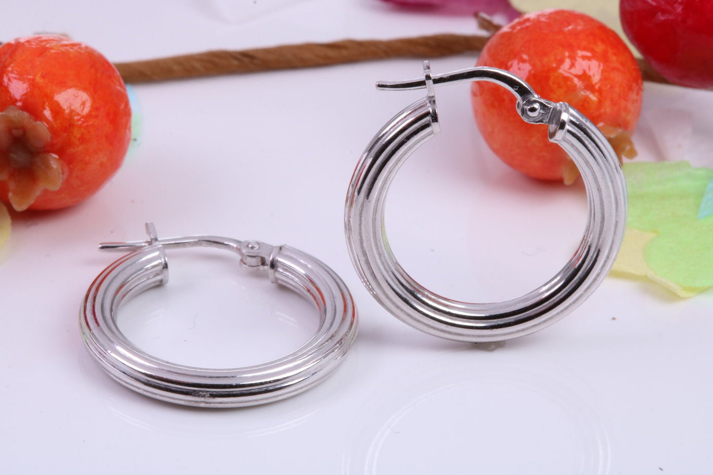 17 mm Round Creole Hoop Earrings Made from 925 Grade Sterling Silver