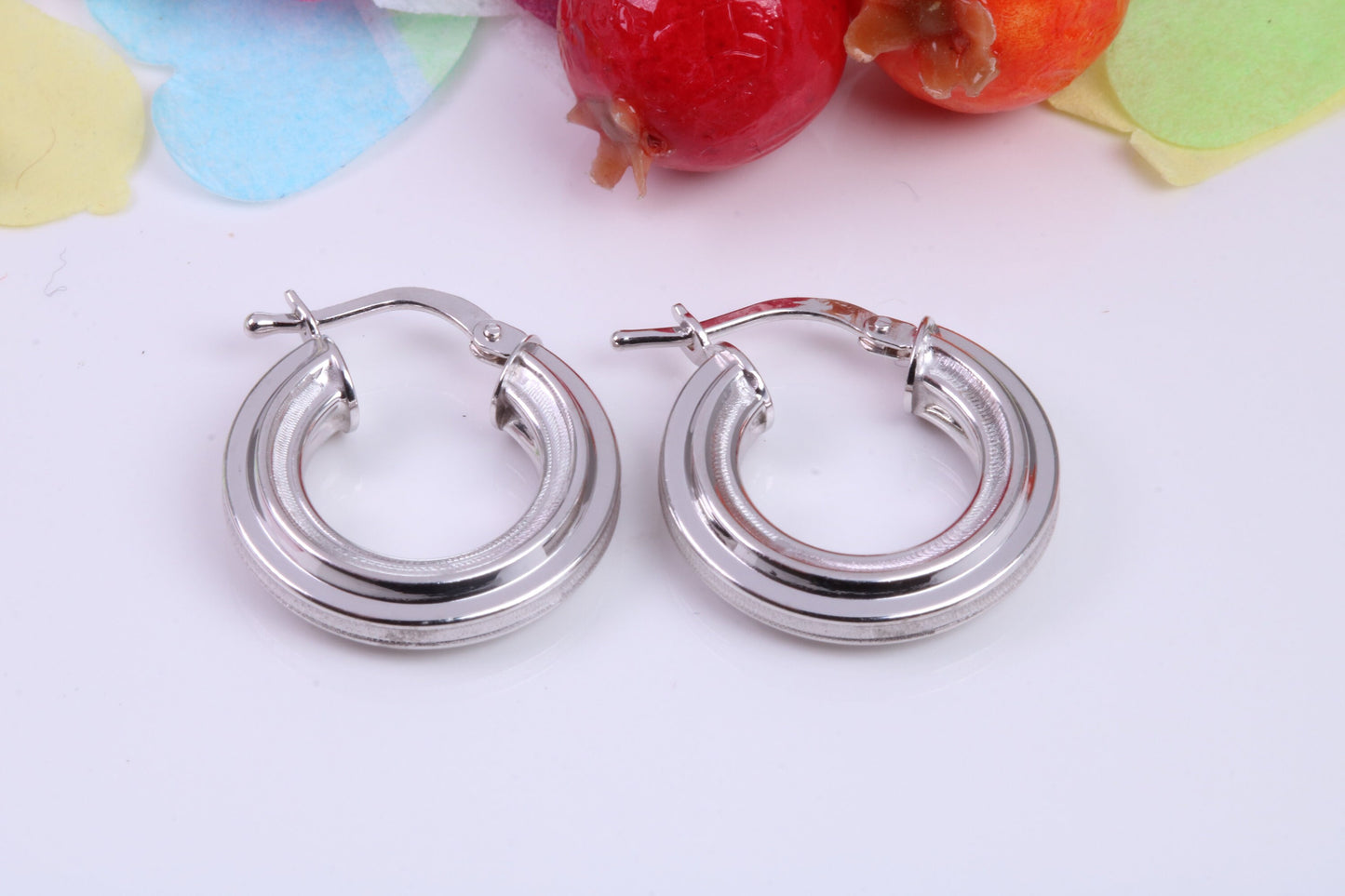 18 mm Round Creole Hoop Earrings Made from 925 Grade Sterling Silver