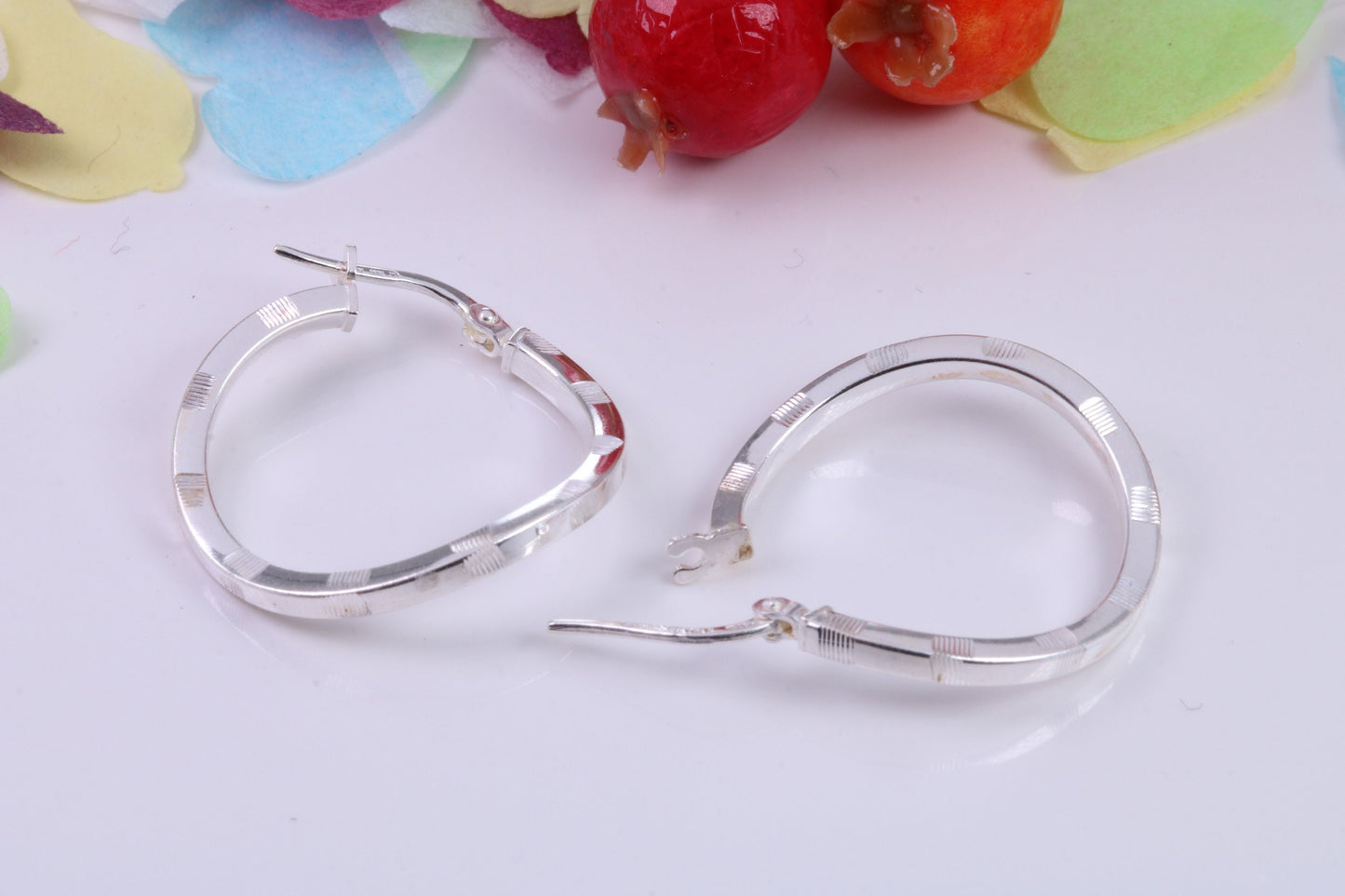 24 mm Round Creole Hoop Earrings Made from 925 Grade Sterling Silver