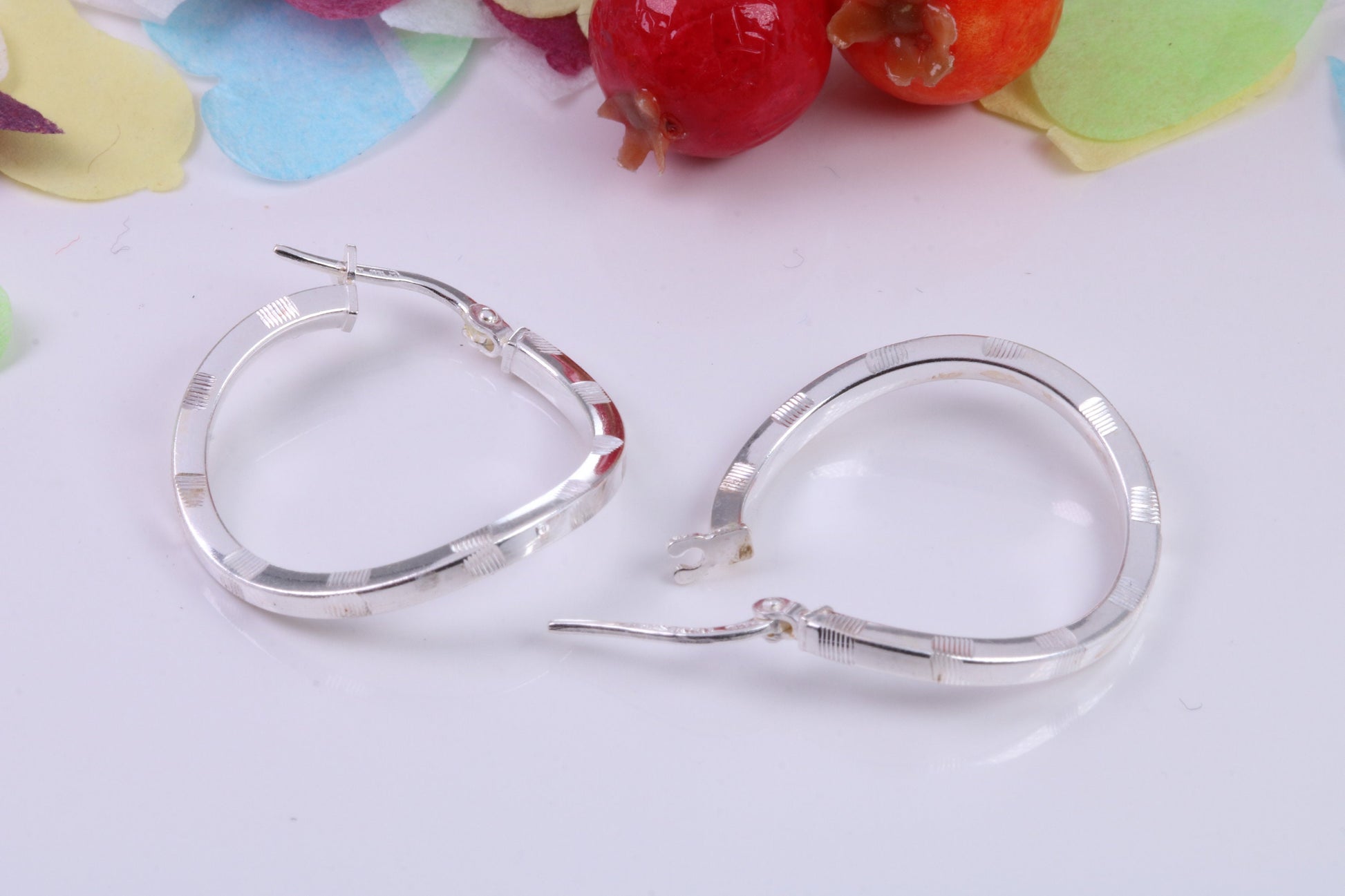 24 mm Round Creole Hoop Earrings Made from 925 Grade Sterling Silver