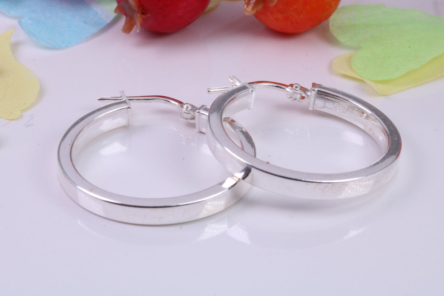 25 mm Round Creole Hoop Earrings Made from 925 Grade Sterling Silver