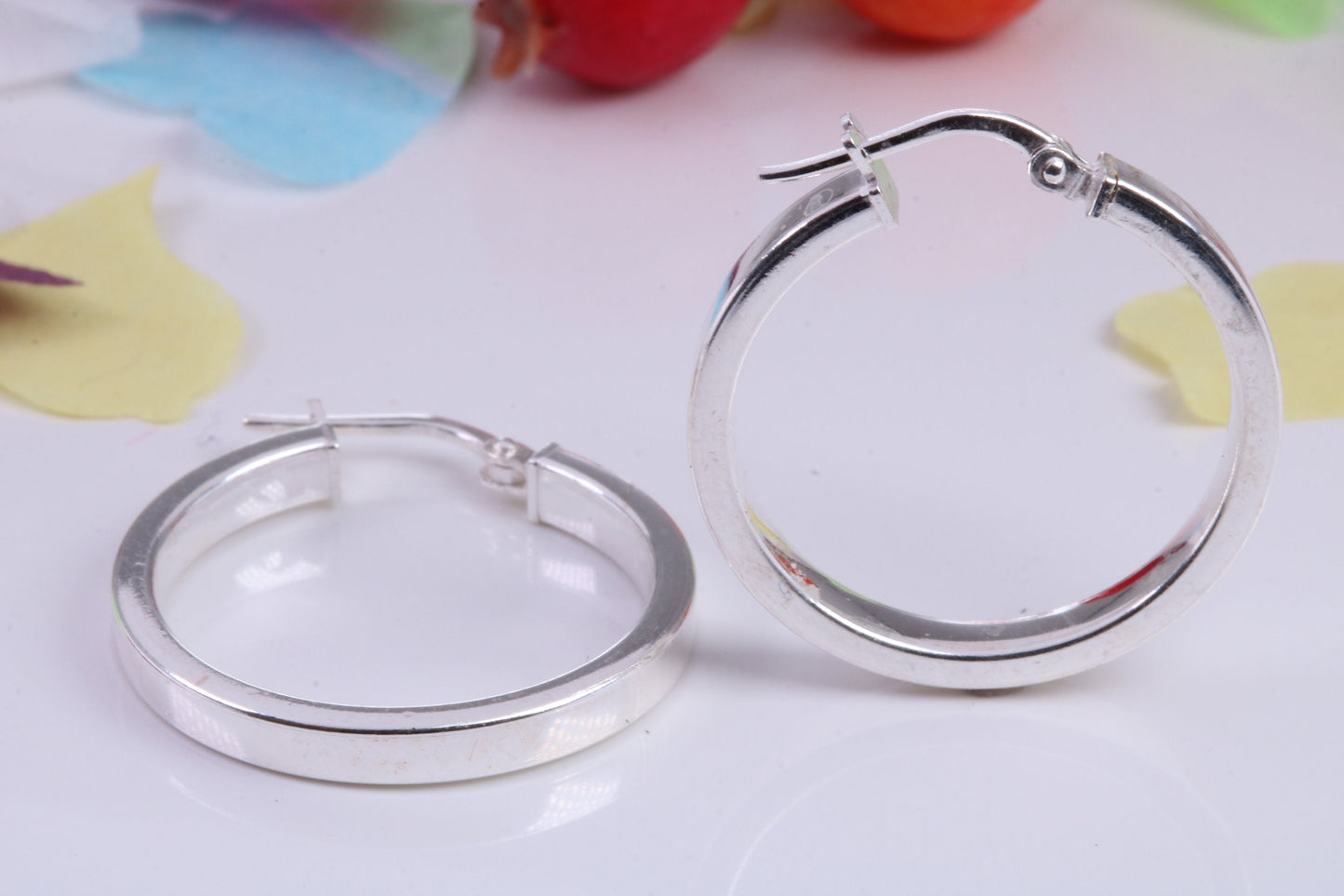 25 mm Round Creole Hoop Earrings Made from 925 Grade Sterling Silver