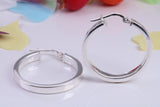 25 mm Round Creole Hoop Earrings Made from 925 Grade Sterling Silver