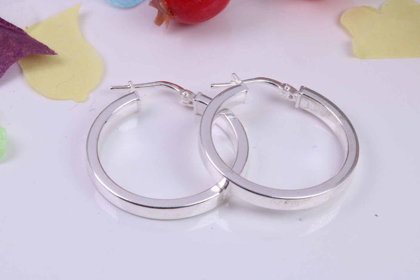 25 mm Round Creole Hoop Earrings Made from 925 Grade Sterling Silver