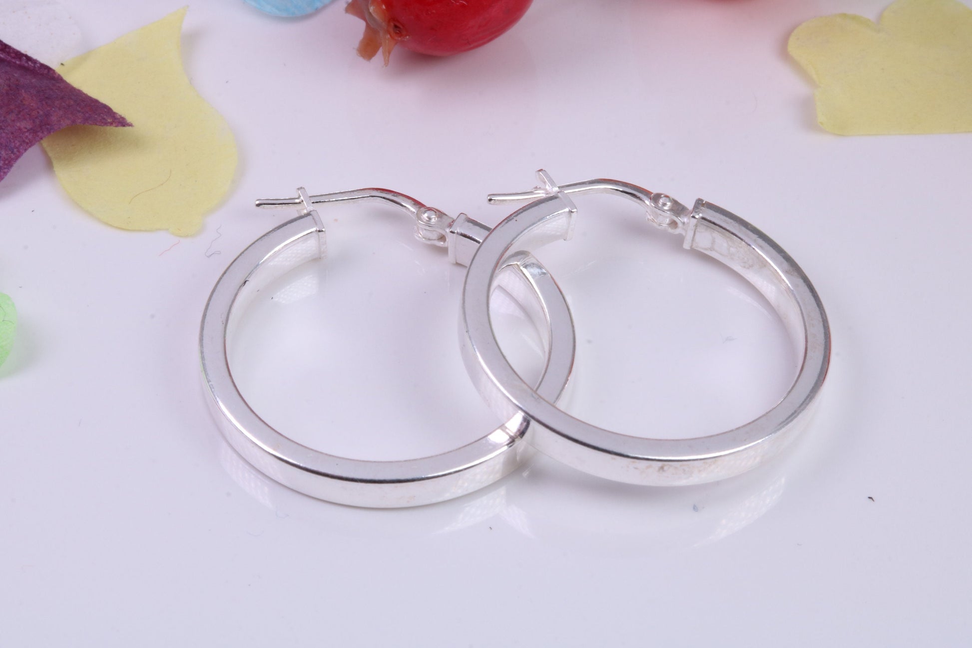 25 mm Round Creole Hoop Earrings Made from 925 Grade Sterling Silver