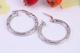 25 mm Round Creole Hoop Earrings Made from 925 Grade Sterling Silver