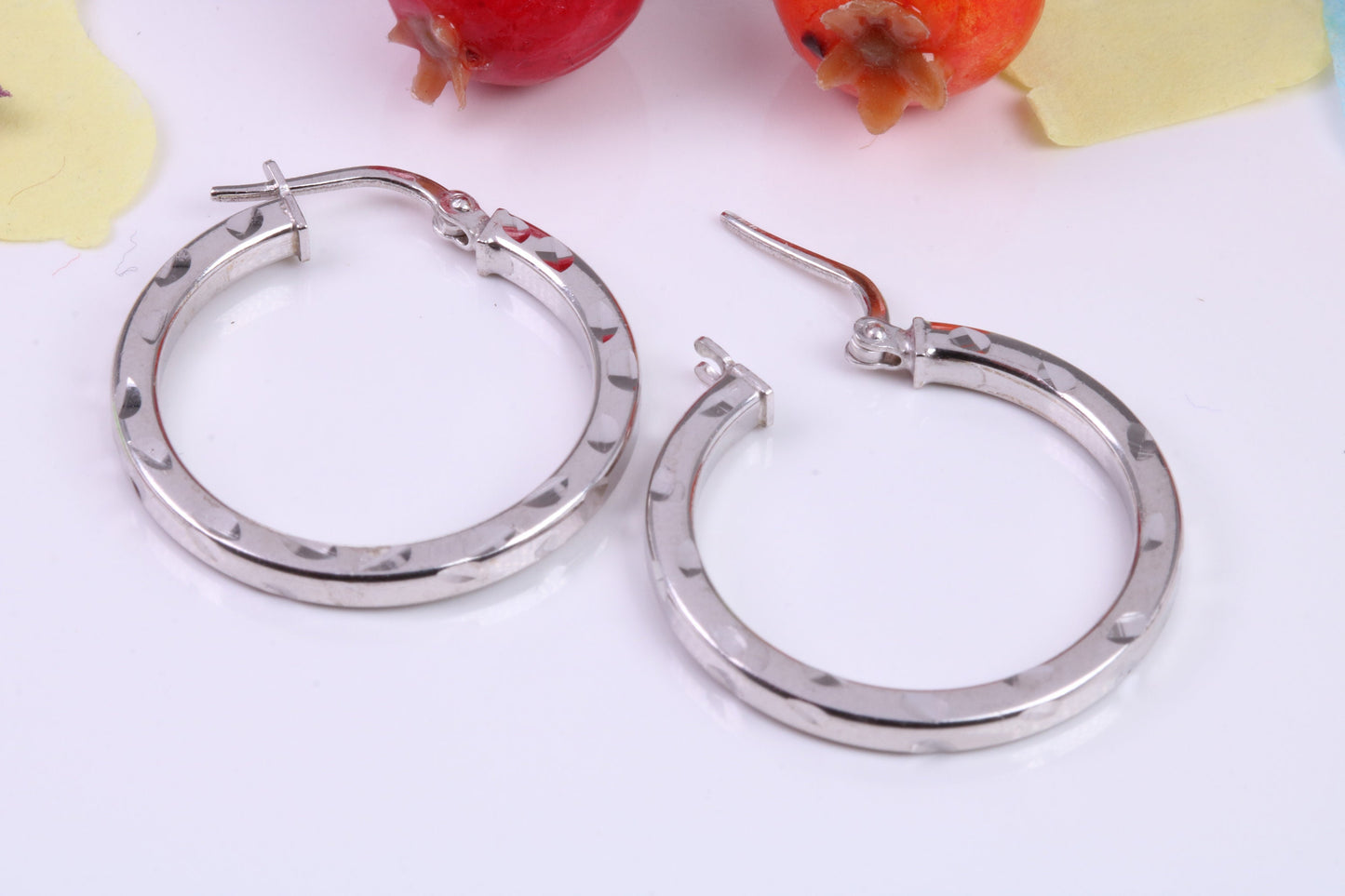 25 mm Round Creole Hoop Earrings Made from 925 Grade Sterling Silver