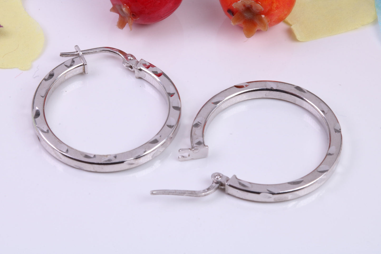 25 mm Round Creole Hoop Earrings Made from 925 Grade Sterling Silver