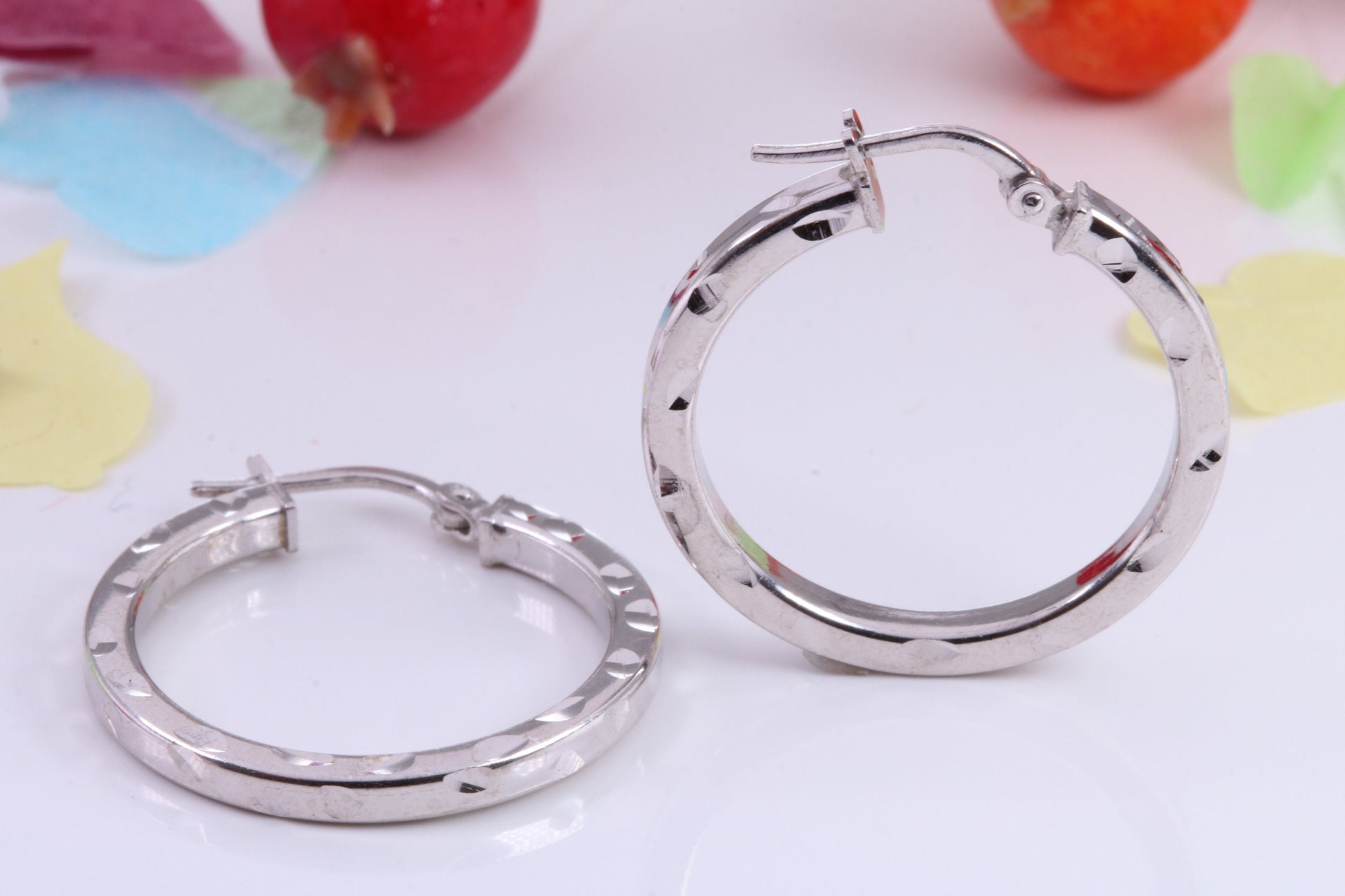 25 mm Round Creole Hoop Earrings Made from 925 Grade Sterling Silver