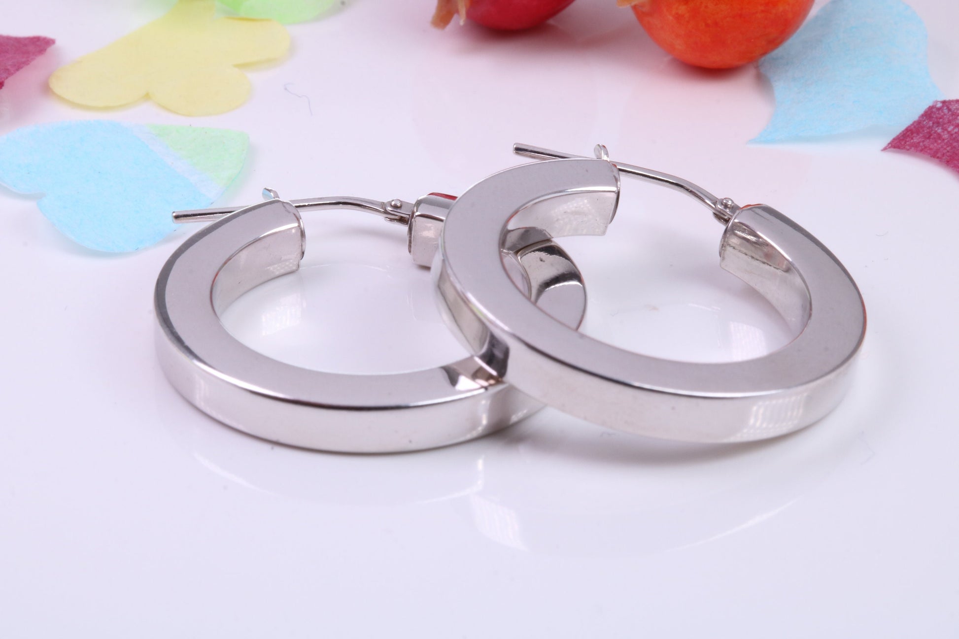 Chunky 28 mm Round Creole Hoop Earrings Made from 925 Grade Sterling Silver