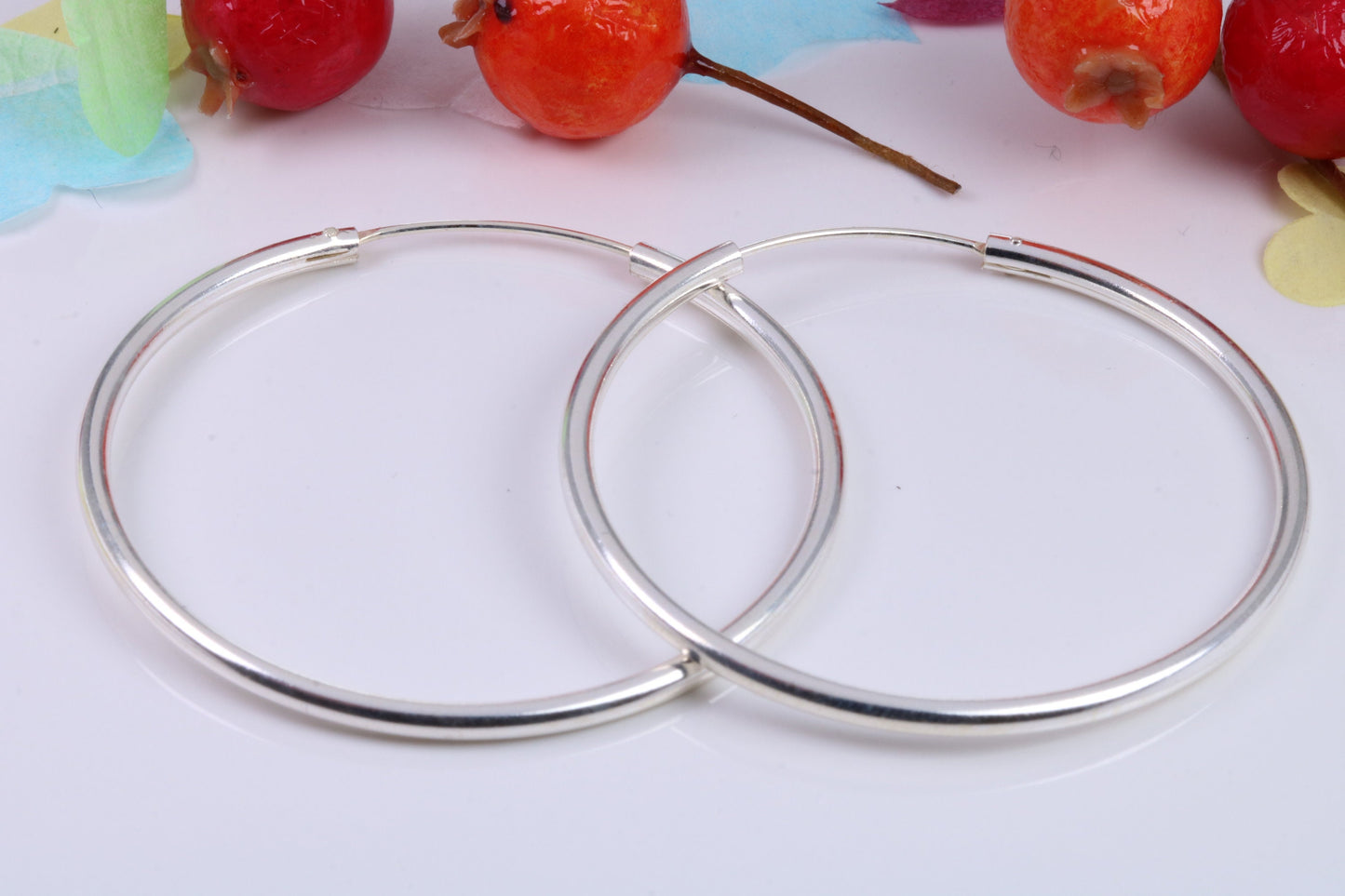 Very Very Large 55 mm Round Sleeper Earrings Made from 925 Grade Sterling Silver