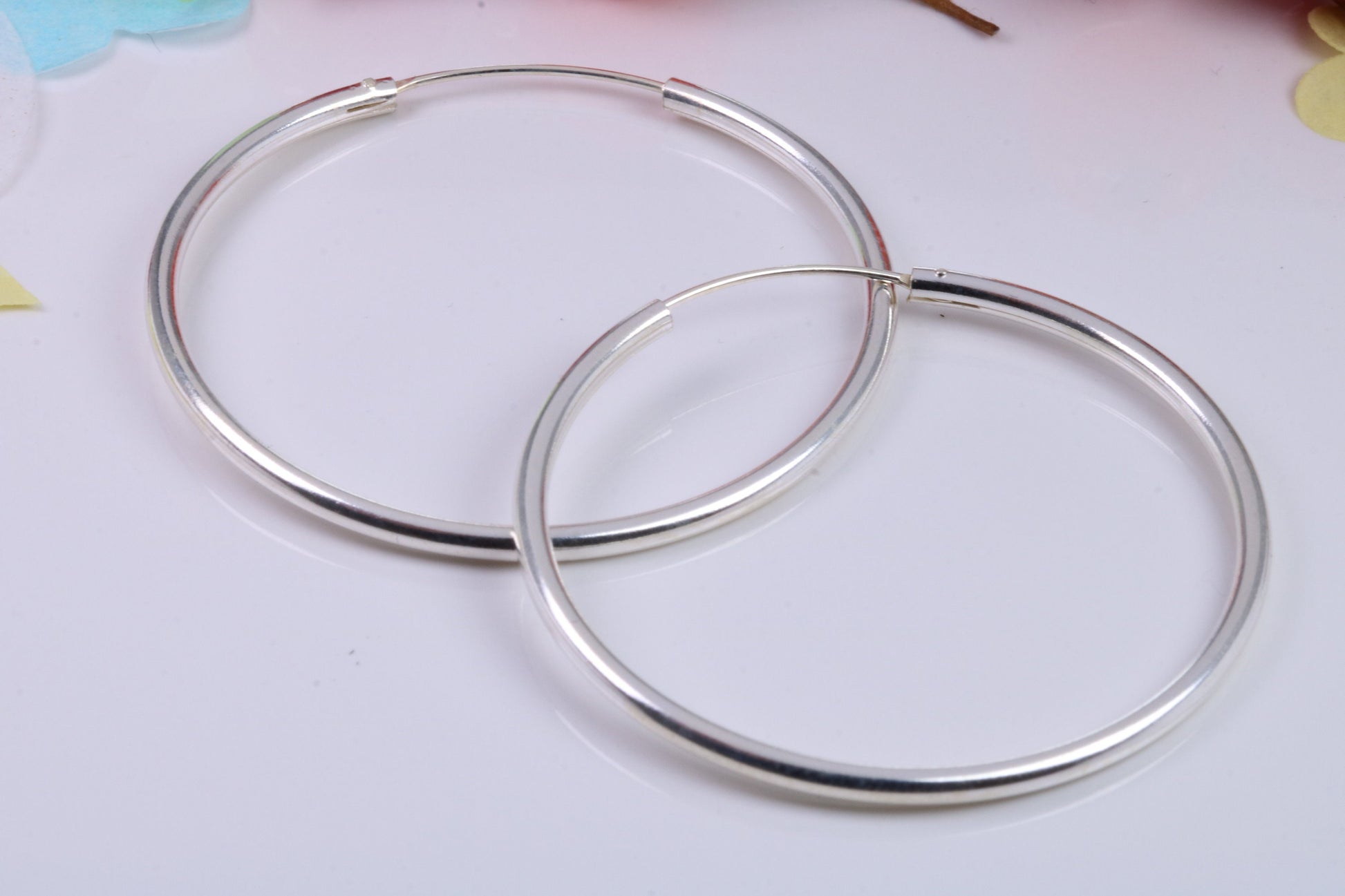 Very Very Large 55 mm Round Sleeper Earrings Made from 925 Grade Sterling Silver