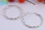 Large 35 mm Round Creole Hoop Earrings Made from 925 Grade Sterling Silver