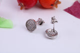 8 mm Round Cubic Zirconia set Earrings, Very Dressy, Made from Solid 925 Grade Sterling Silver