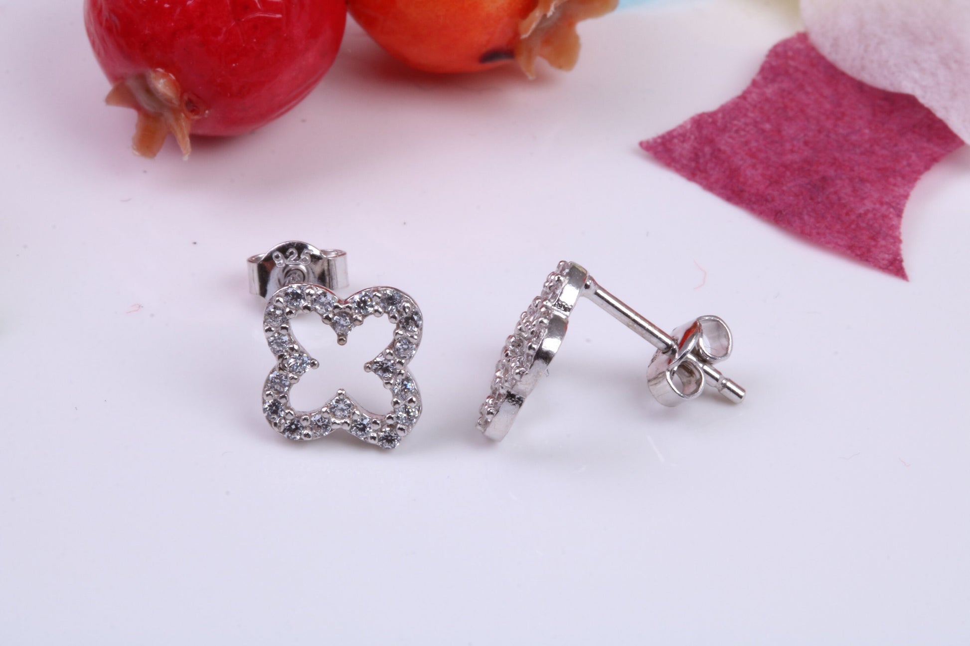 8 mm Square Stud Cubic Zirconia set Earrings, Very Dressy, Made from Solid 925 Grade Sterling Silver