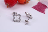 8 mm Square Stud Cubic Zirconia set Earrings, Very Dressy, Made from Solid 925 Grade Sterling Silver