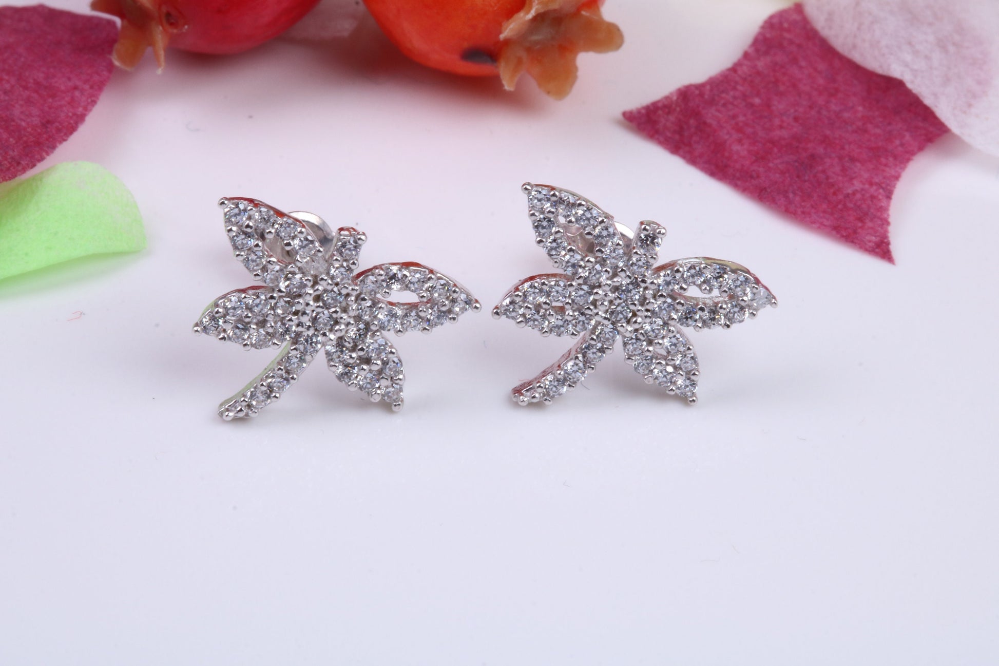 Dragon Fly Cubic Zirconia set Stud Earrings, Very Dressy, Made from Solid 925 Grade Sterling Silver