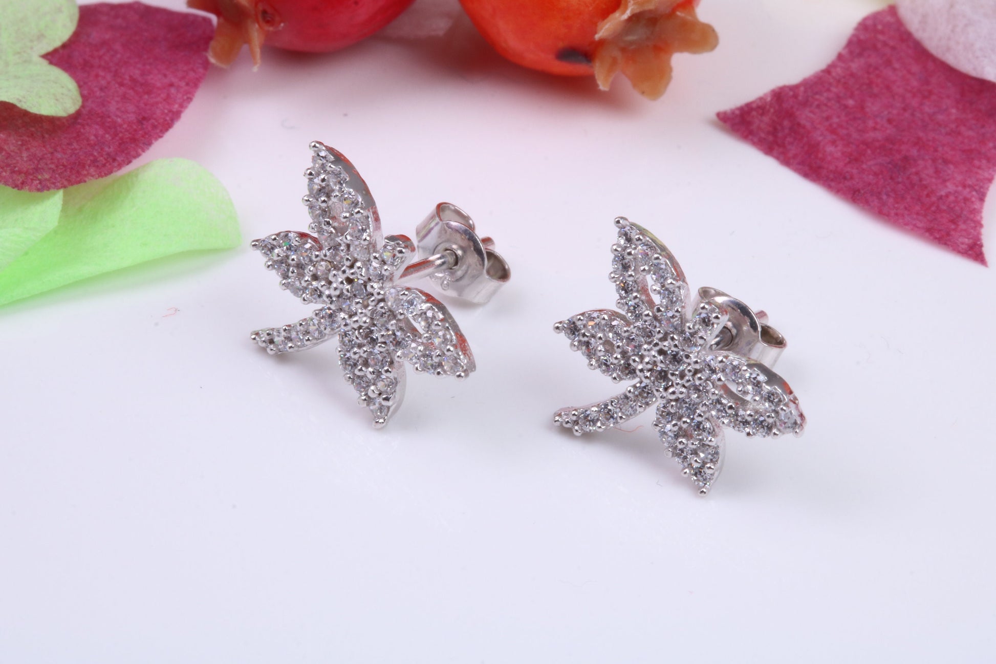 Dragon Fly Cubic Zirconia set Stud Earrings, Very Dressy, Made from Solid 925 Grade Sterling Silver