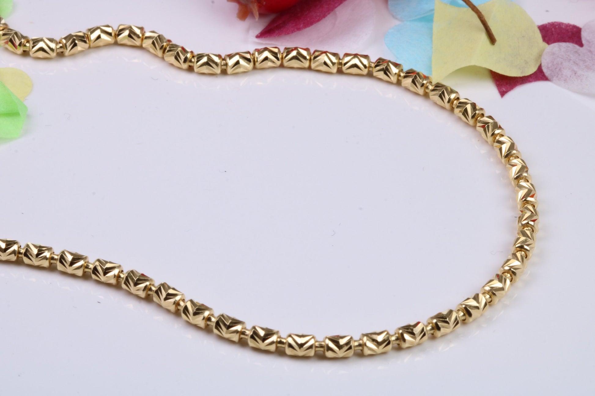 18 Inch Long Necklace, made from solid Sterling Silver and Further 18ct Yellow Gold Plated