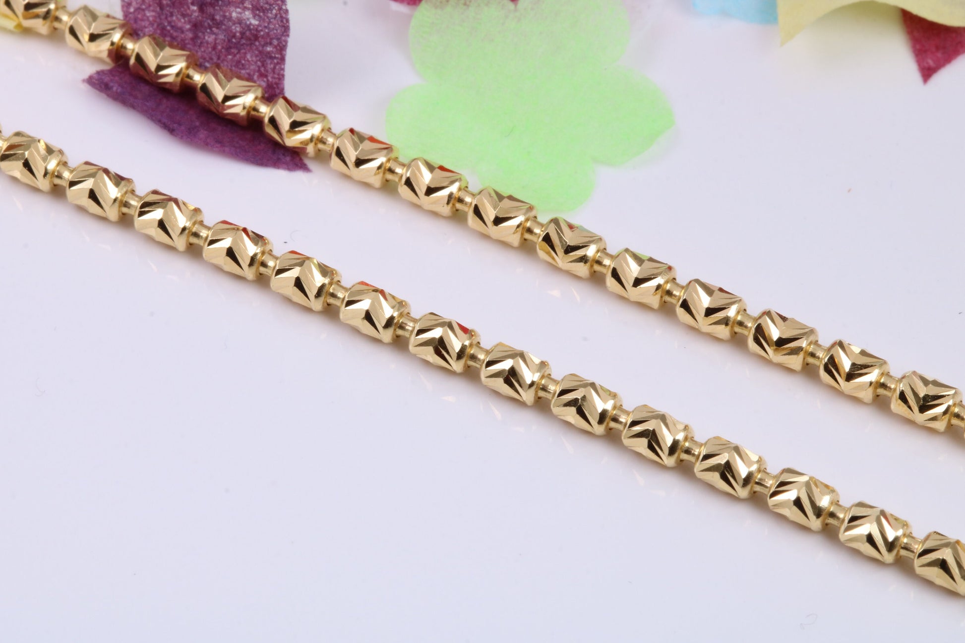 18 Inch Long Necklace, made from solid Sterling Silver and Further 18ct Yellow Gold Plated