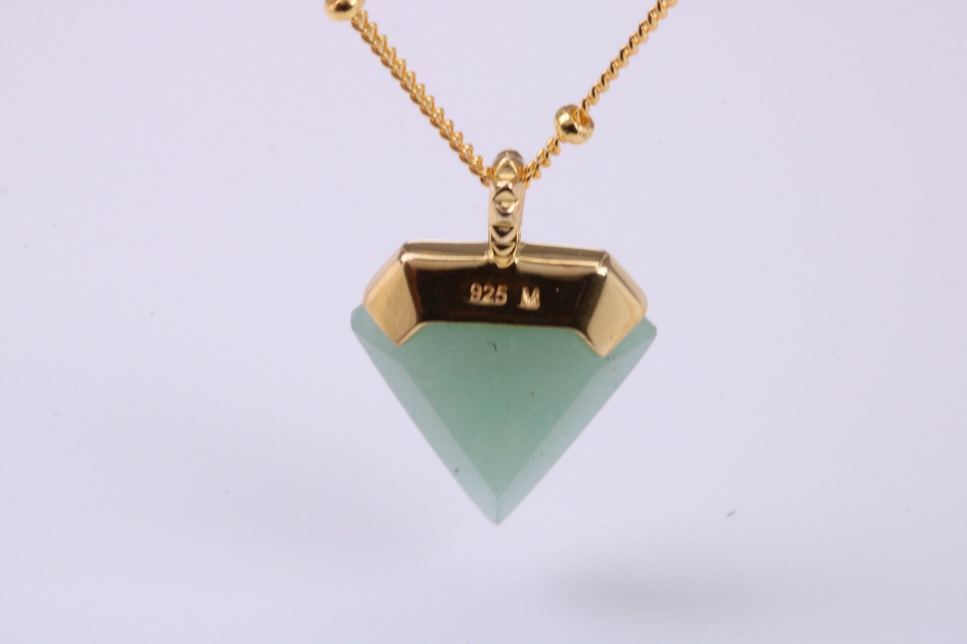 Real Emerald set Necklace, made from solid Sterling Silver with Length Adjustable Chain, 18ct Yellow Gold Plated