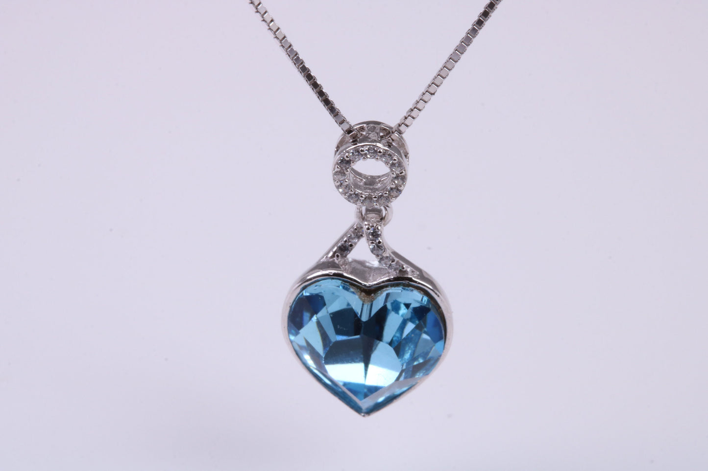 Real Topaz and C Z set Necklace, made from solid Sterling Silver