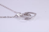 Love Heart Cubic Zirconia set Necklace, made from solid Sterling Silver