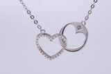 Love Heart Cubic Zirconia set Necklace, made from solid Sterling Silver