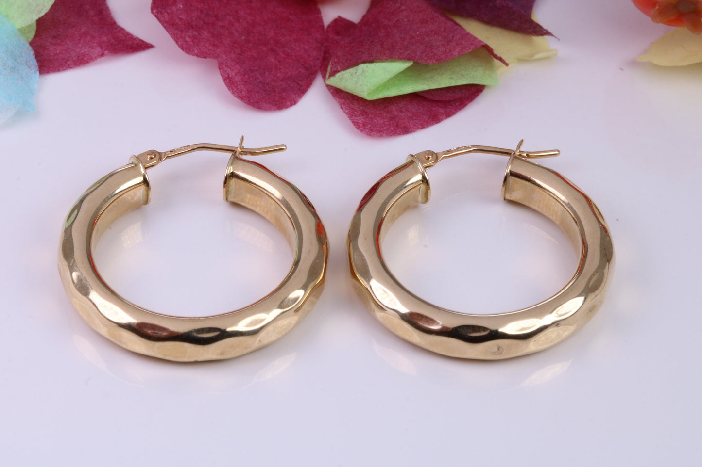 25 mm Round Chunky Hoop Creole Earrings Made from Solid 9ct Yellow Gold, British Hallmarked