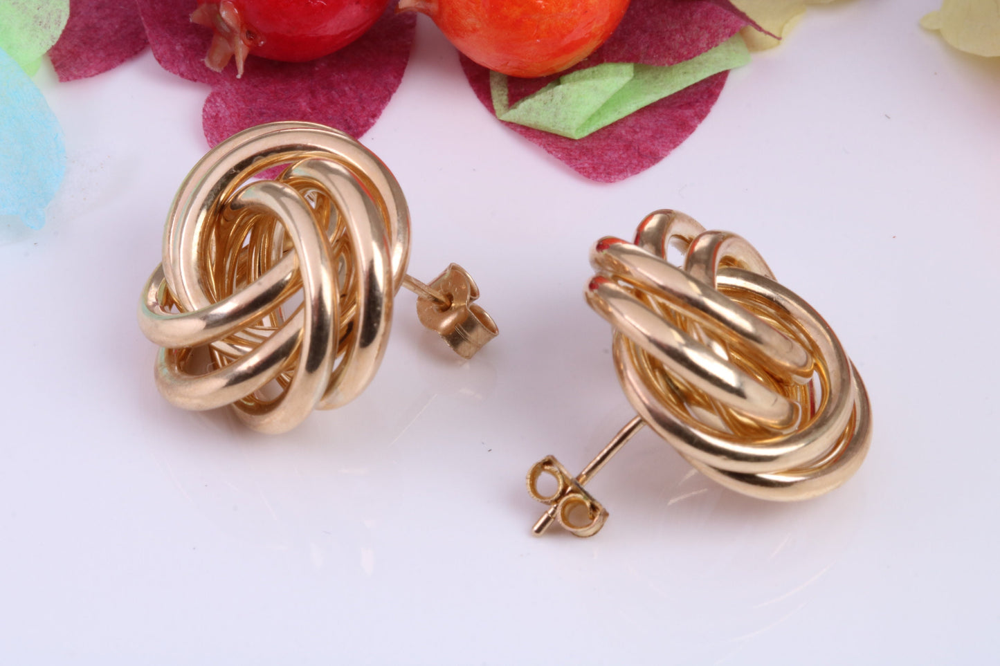 20 mm Round Large Chunky Looking Creole Earrings Made from Solid 9ct Yellow Gold, British Hallmarked