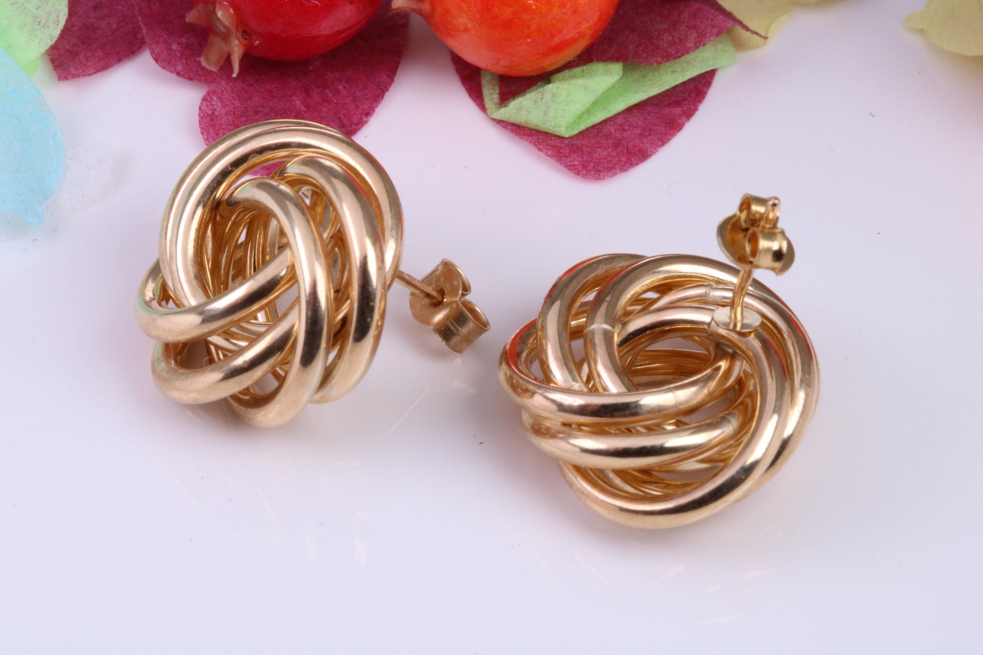 20 mm Round Large Chunky Looking Creole Earrings Made from Solid 9ct Yellow Gold, British Hallmarked